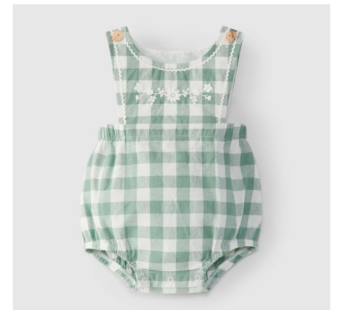 Shortie checkered with embroidery
