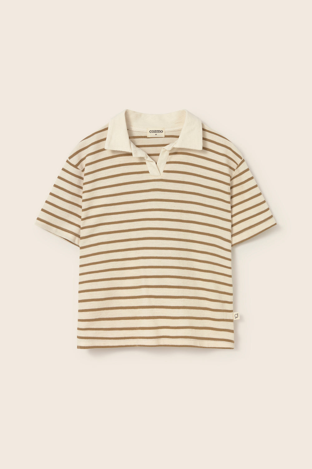 Double-Faced Striped Cotton Polo T-Shirt