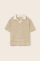 Double-Faced Striped Cotton Polo T-Shirt