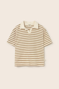 Double-Faced Striped Cotton Polo T-Shirt