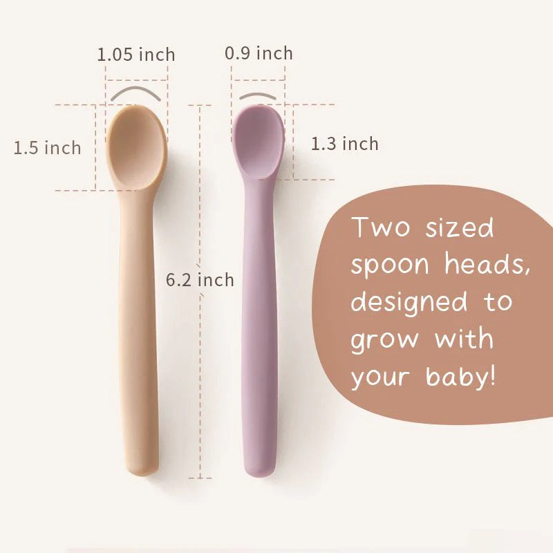 "Silicone Feeding Spoon (Raspberry/Pale Mauve/Daffodil/Blush)"