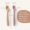 "Silicone Feeding Spoon (Raspberry/Pale Mauve/Daffodil/Blush)"