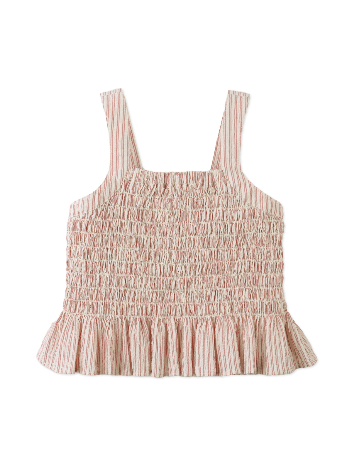 Josephine Striped Peplum Top with Flower Appliqué