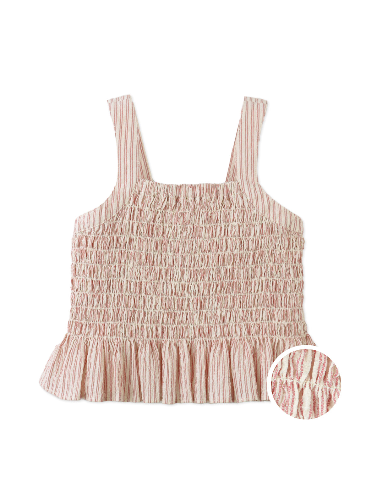 Josephine Striped Peplum Top with Flower Appliqué