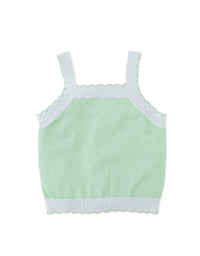 Gabriella Top with Cross-Stitch Embroidery & Scalloped Edges