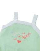 Gabriella Top with Cross-Stitch Embroidery & Scalloped Edges