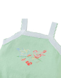 Gabriella Top with Cross-Stitch Embroidery & Scalloped Edges