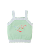 Gabriella Top with Cross-Stitch Embroidery & Scalloped Edges