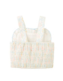 Martina Trellis Print Smocked Top with Wide Straps & Ruffles