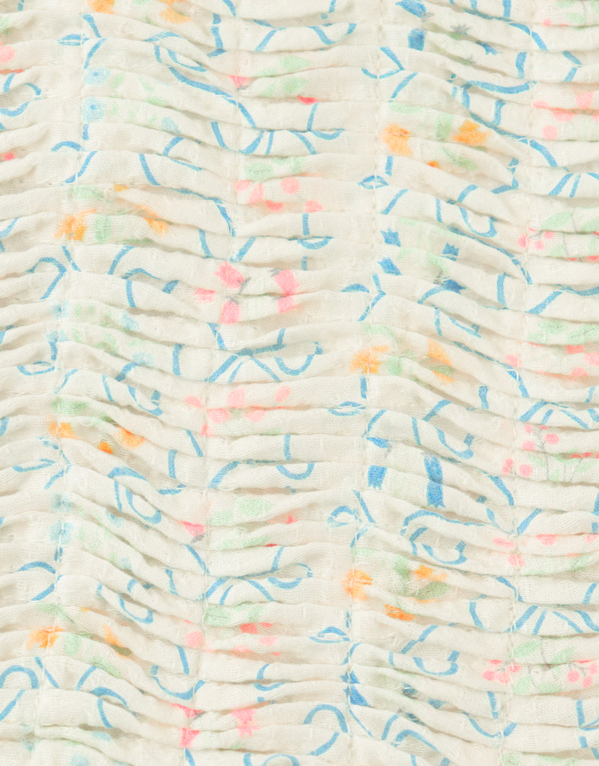 Martina Trellis Print Smocked Top with Wide Straps & Ruffles