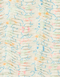 Martina Trellis Print Smocked Top with Wide Straps & Ruffles