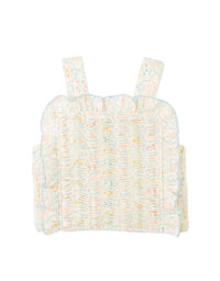 Martina Trellis Print Smocked Top with Wide Straps & Ruffles