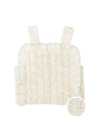 Martina Trellis Print Smocked Top with Wide Straps & Ruffles