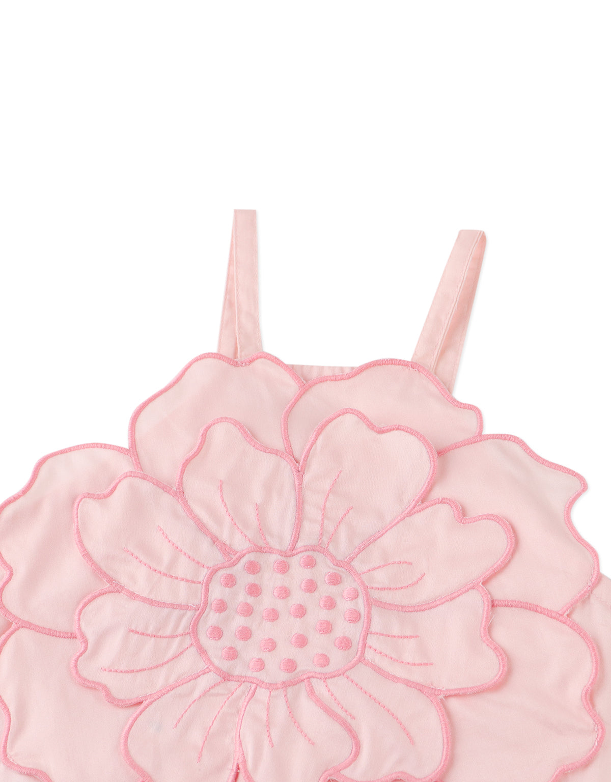 Pearl Smocked Halter Top with Large Flower Appliqué