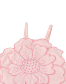 Pearl Smocked Halter Top with Large Flower Appliqué
