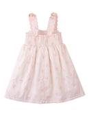Kara Poplin Dress with a Scalloped Top & Tie Straps