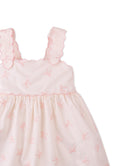 Kara Poplin Dress with a Scalloped Top & Tie Straps