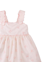 Kara Poplin Dress with a Scalloped Top & Tie Straps