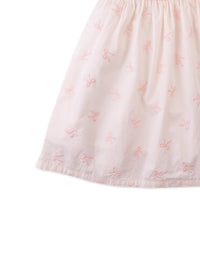 Kara Poplin Dress with a Scalloped Top & Tie Straps