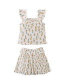 Cassandara Sweetheart Neckline Top and Ribbed Skort Set