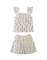 Cassandara Sweetheart Neckline Top and Ribbed Skort Set