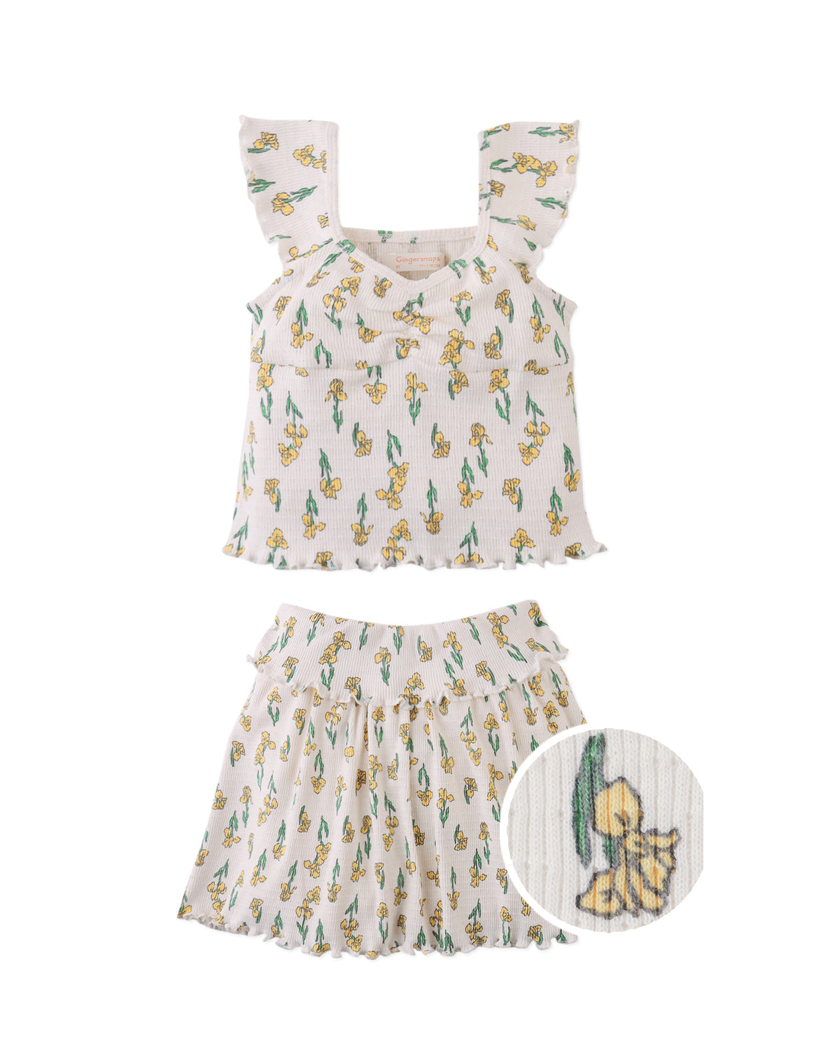 Cassandara Sweetheart Neckline Top and Ribbed Skort Set
