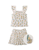 Cassandara Sweetheart Neckline Top and Ribbed Skort Set