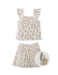 Cassandara Sweetheart Neckline Top and Ribbed Skort Set