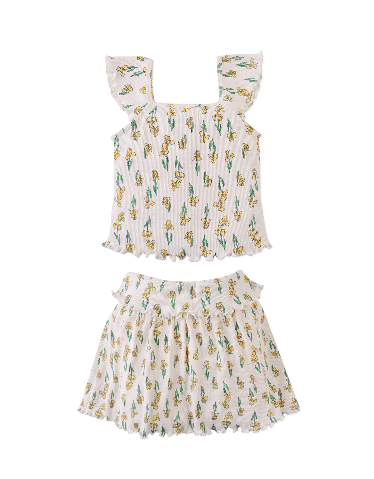Cassandara Sweetheart Neckline Top and Ribbed Skort Set