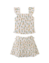 Cassandara Sweetheart Neckline Top and Ribbed Skort Set