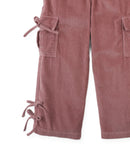 Paulina Corduroy Cargo Pants with Bow Accents (Pink)