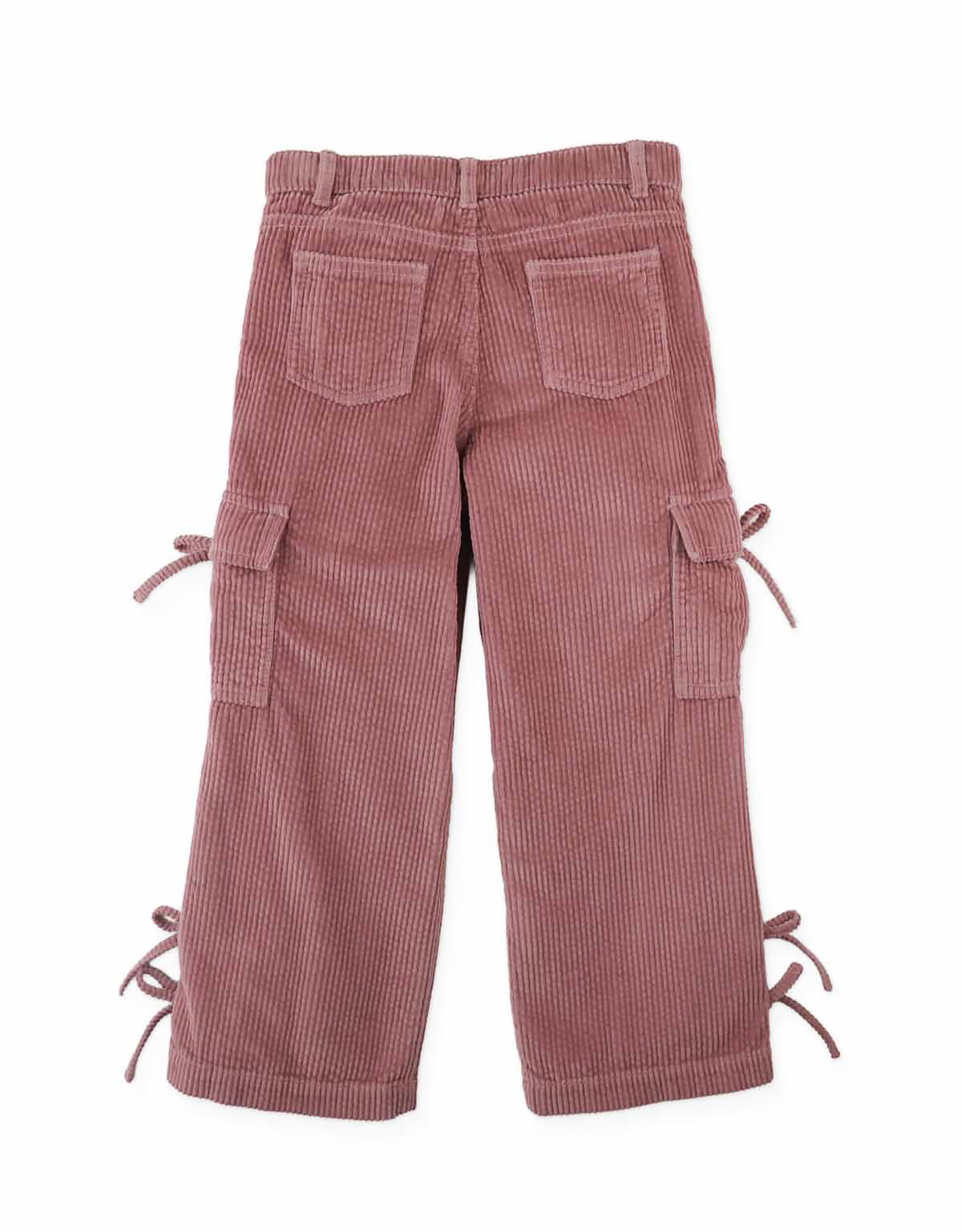 Paulina Corduroy Cargo Pants with Bow Accents (Pink)