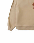 Faustina Sweater with Contrast Hand Blanket Stitching and Poodle Cheerful Appliqué (Beige)