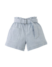 Amara Linen-like Cotton Shorts with Big Pockets, & Belt