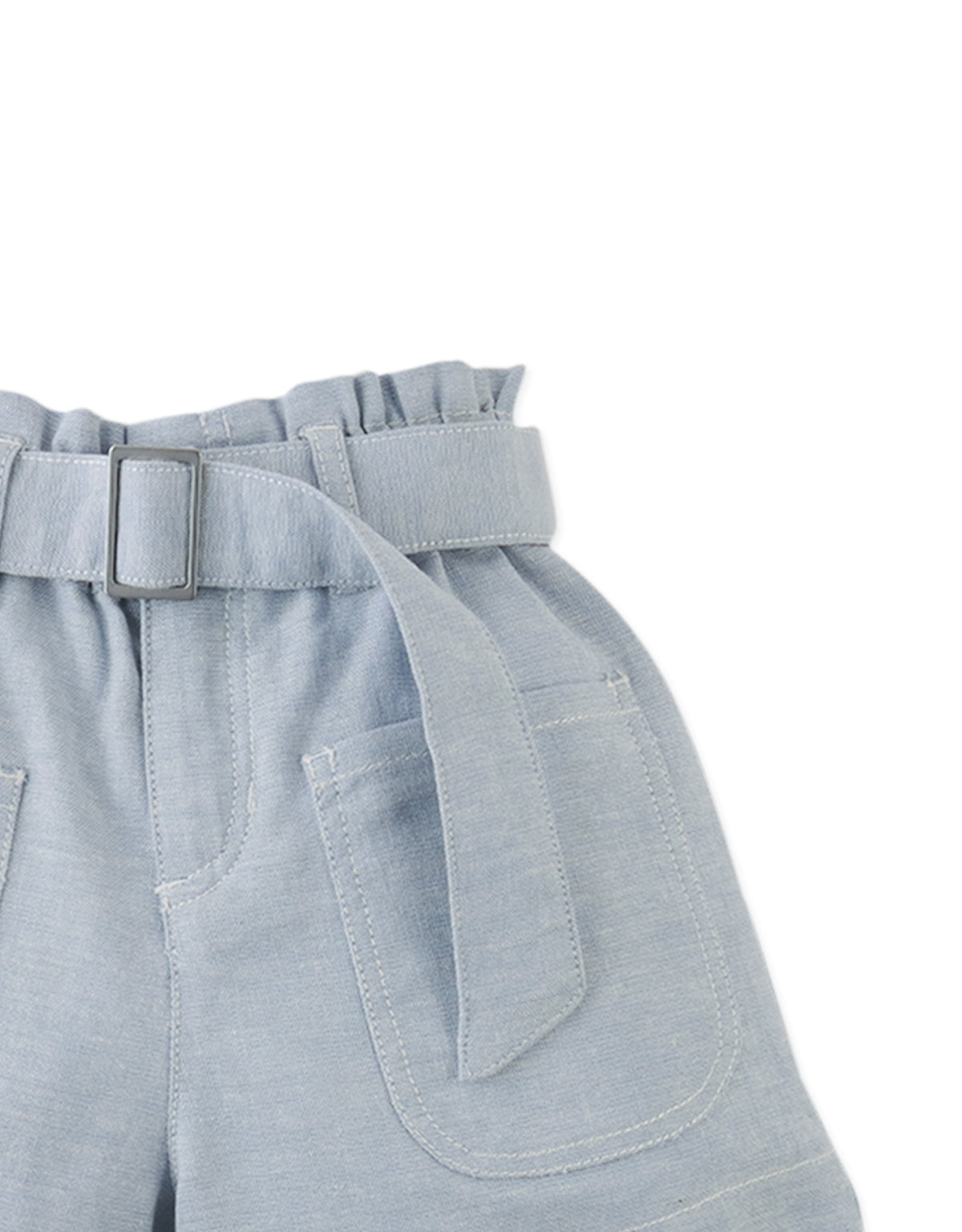 Amara Linen-like Cotton Shorts with Big Pockets, & Belt