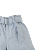 Amara Linen-like Cotton Shorts with Big Pockets, & Belt
