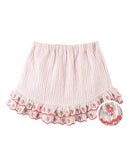 Remi Ruffled Hem Skorts with Botanical Embroidery