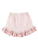 Remi Ruffled Hem Skorts with Botanical Embroidery