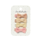 Linen Mini Bow Clips