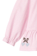 Houndstooth Blouse with Bottom Embroidery