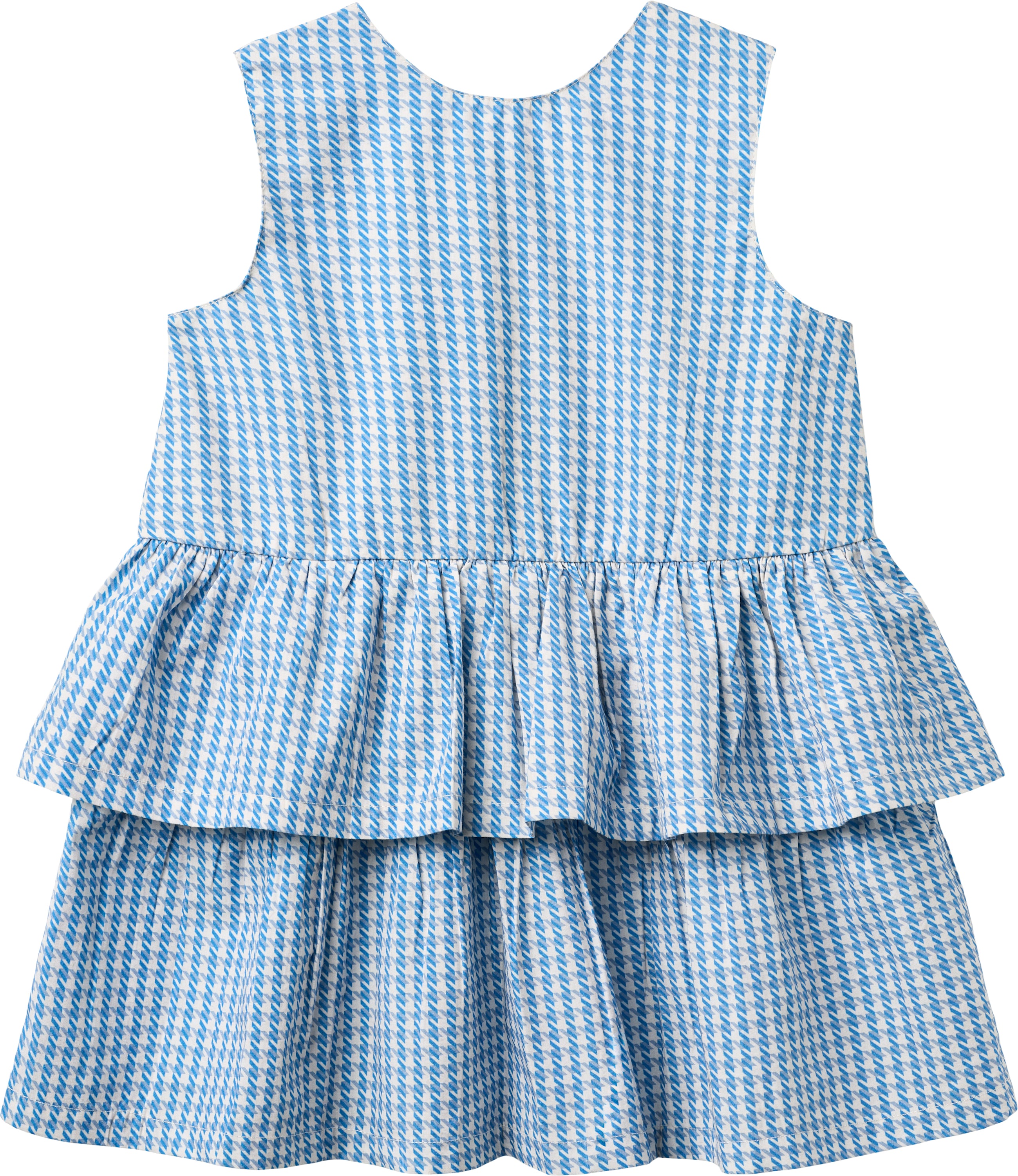 HOUNDSTOOTH DRESS W. BOW BLUE