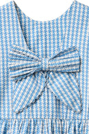 HOUNDSTOOTH DRESS W. BOW BLUE