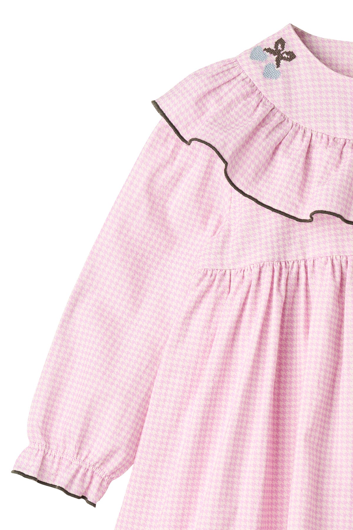 Frill Dress with Embroidery