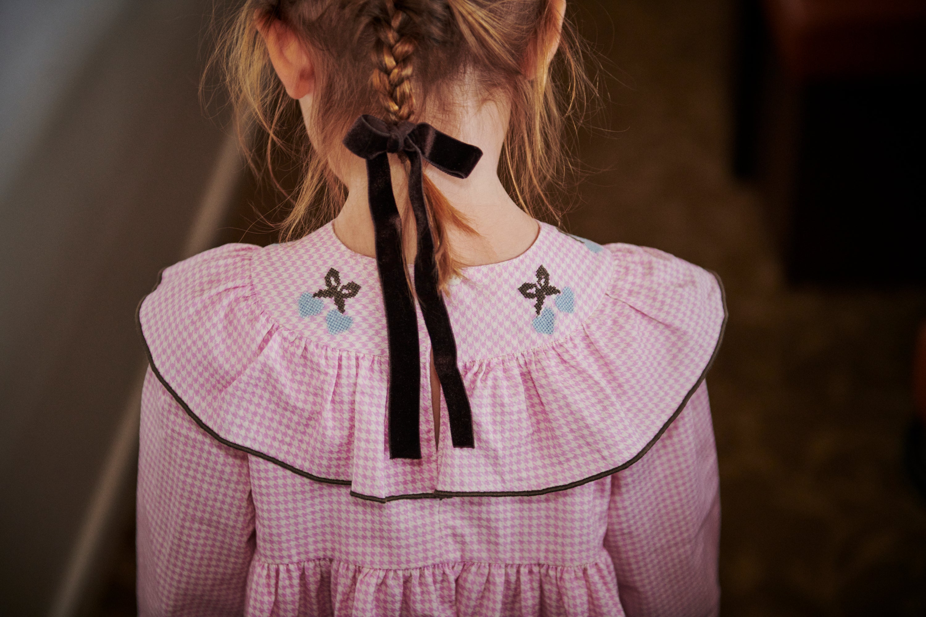 Frill Dress with Embroidery