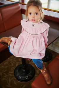 Frill Dress with Embroidery