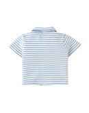 Baby Ben Striped Jersey Resort Polo With Banana & Toucan Embroidery
