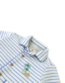 Baby Ben Striped Jersey Resort Polo With Banana & Toucan Embroidery