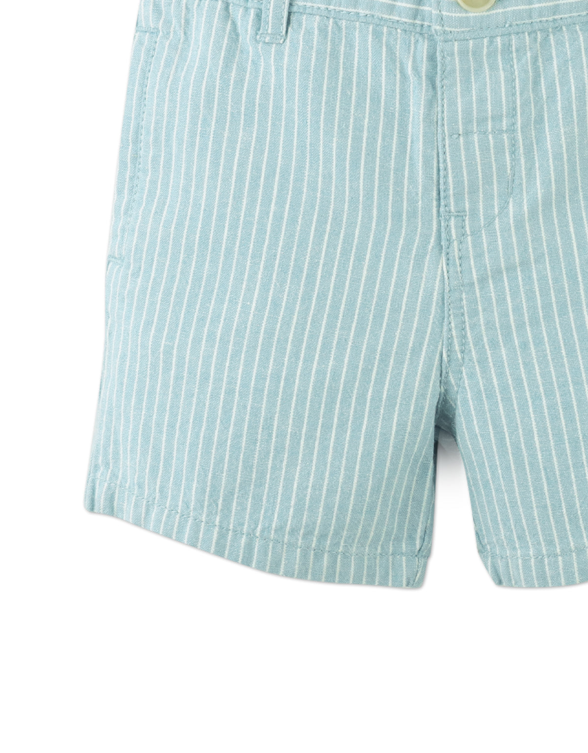 Baby Louis Cotton Linen Striped Chino Shorts
