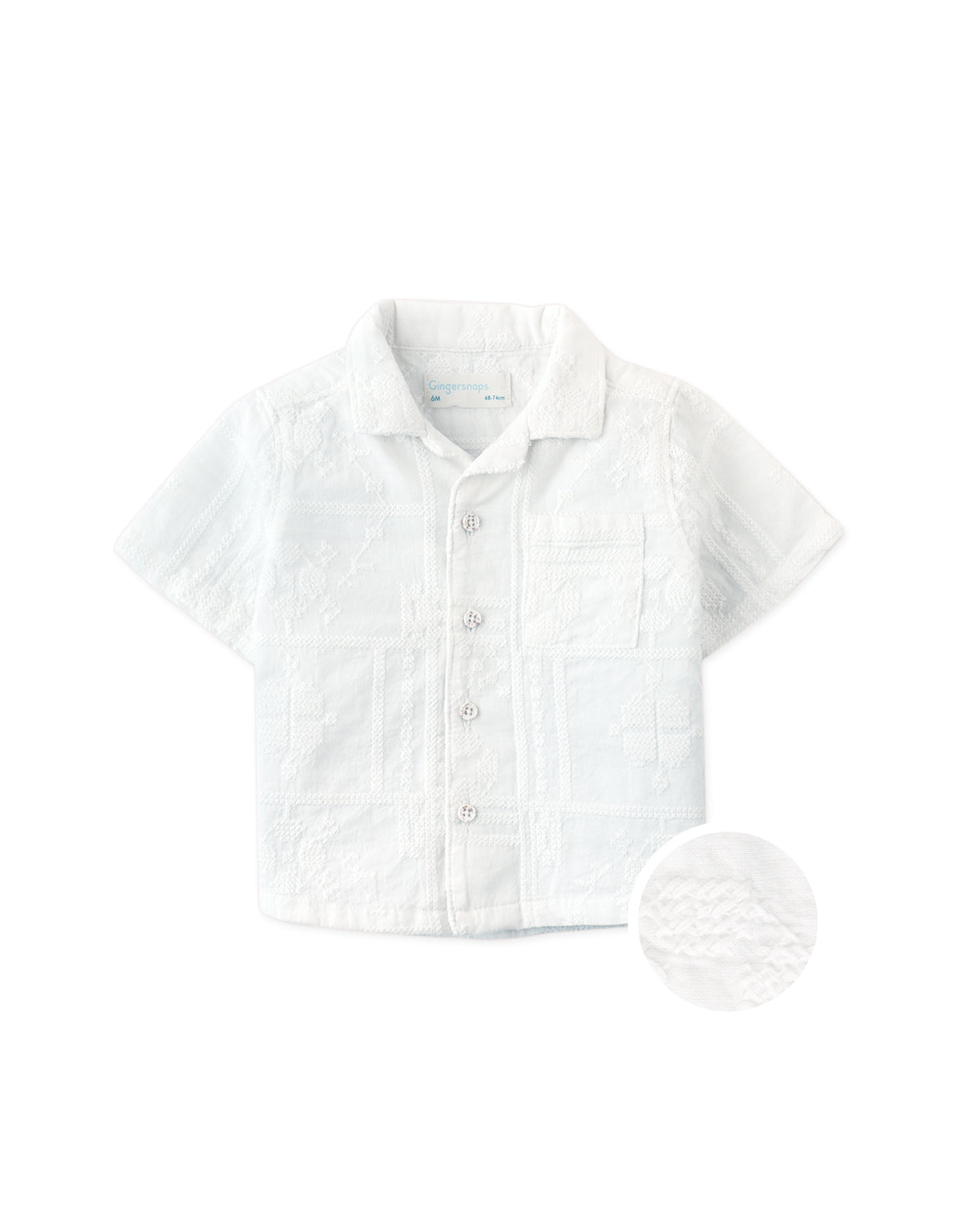Baby Timothy Embroidered Camp Collar Shirt