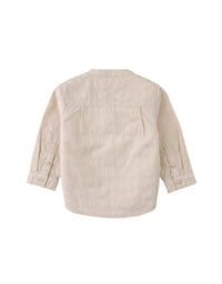 Baby Dot Textured Pattern Extended Collar Band Shirt
